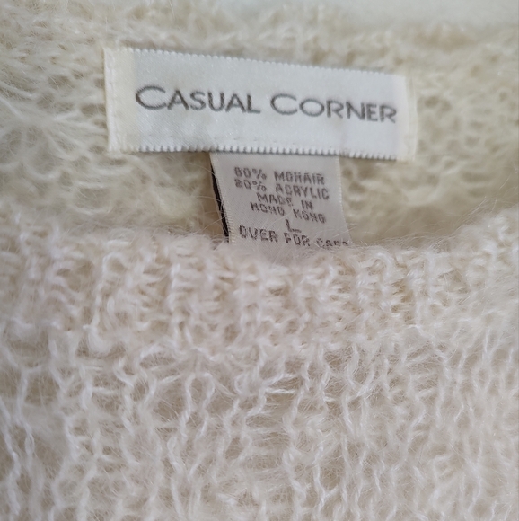Casual Corner Cozy Cream Mohair Sweater - Picture 3 of 5
